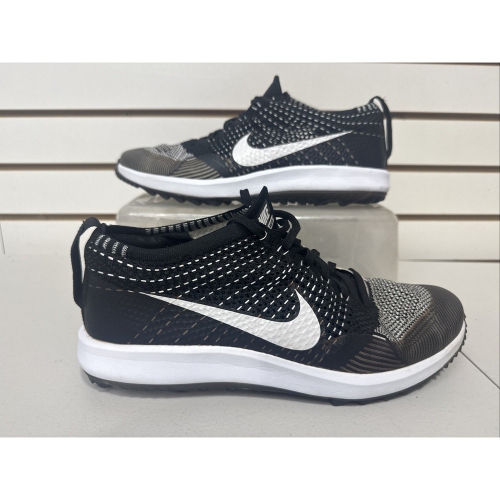 Nike Golf Flyknit Racer G Men's 10.5 Oreo Black Golf Shoes WORN ONCE! Excellent